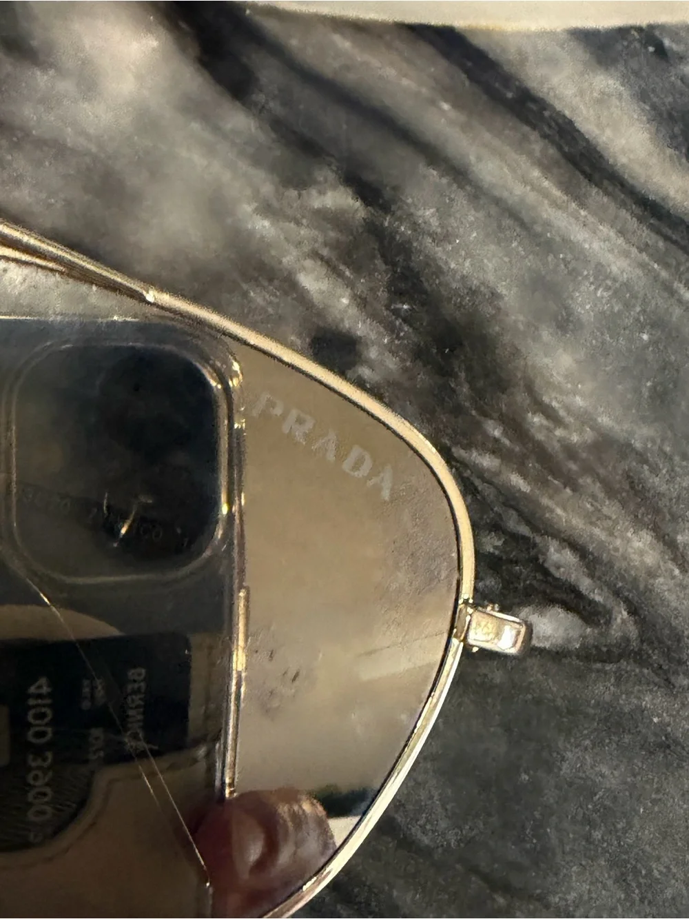 Prada Men’s Gold Frame Sunglasses with Gold-Tone Lenses